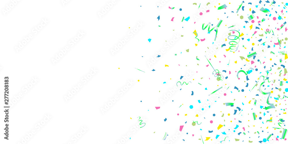 Fototapeta premium Colorful confetti on white background.
