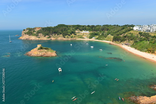 Portelet Bay, Jersey, U.K. Picturesque beach in the Summer. photo