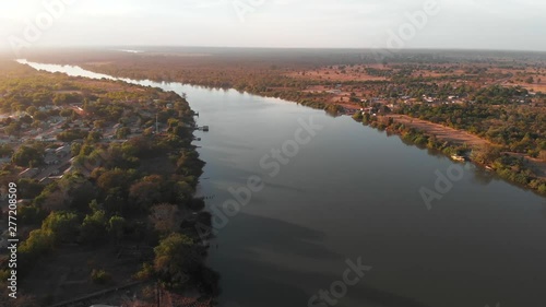 Aerial view of Gambia river and Janjanbureh photo