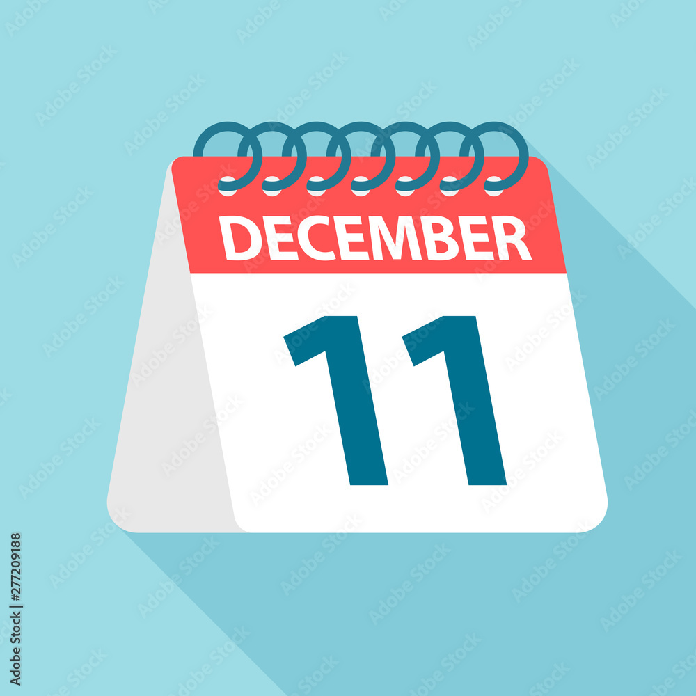 December 11 - Calendar Icon. Vector illustration of one day of month. Calendar Template December 11 - Calendar Icon. Vector illustration of one day of month. Calendar Template