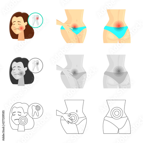 Isolated object of hospital and rendering icon. Collection of hospital and help stock vector illustration.