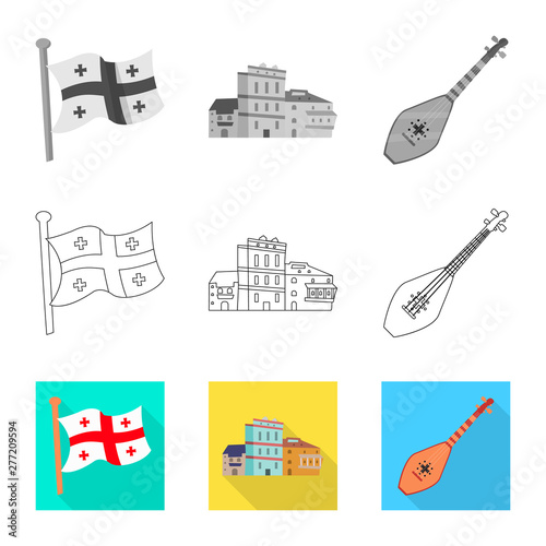 Isolated object of culture and sightseeing logo. Collection of culture and originality vector icon for stock.