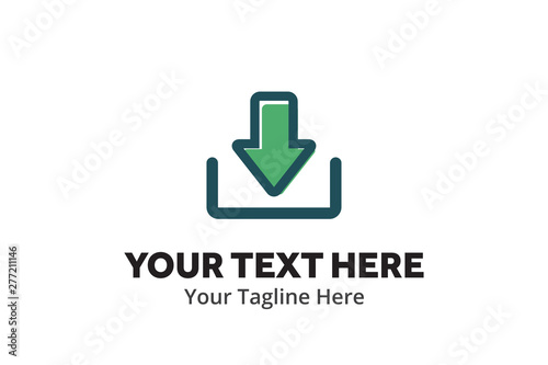 unique upload download simple logo creative design in flat style with color . download upload logo creative design for identity and apps