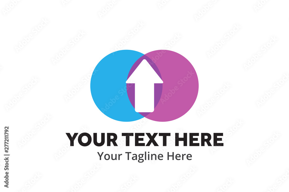 Fototapeta premium unique upload download simple logo creative design in flat style with color . download upload logo creative design for identity and apps