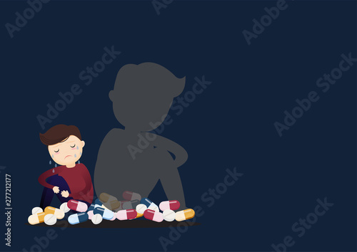 Young Man Depressed Concept.