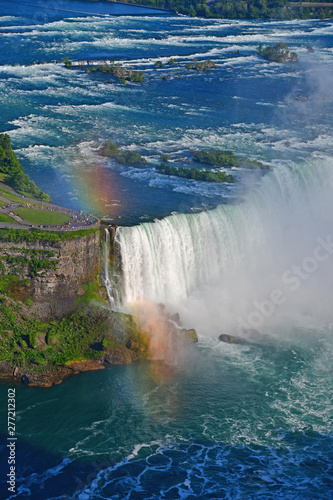 Horseshoe Falls in Niagara Falls, Ontario, Canada with rainbow