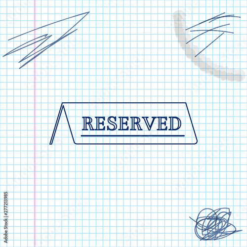 Reserved line sketch icon isolated on white background. Vector Illustration