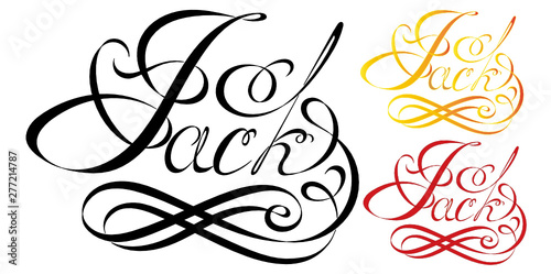 Name Jack, made in the vector for use in various purposes, from embroidery to printing business cards.