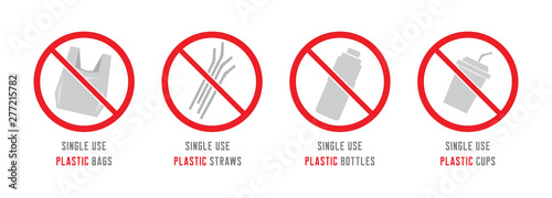 Stop using single use plastic cups, straws, bottles or bags. Global warming pollution effect concept. Keep our oceans clean from microplastic.