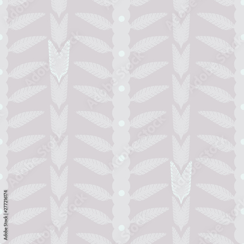 A seamless vector pattern with stripes and leaves. Surface print design.