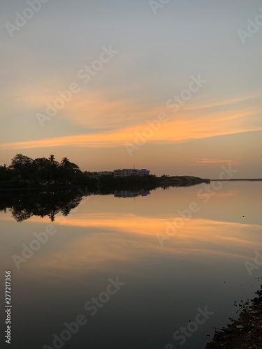 sunset over lake