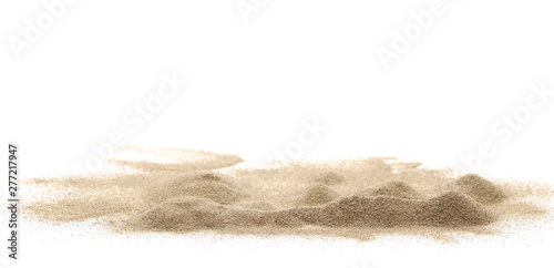 Pile desert sand dune isolated on white background