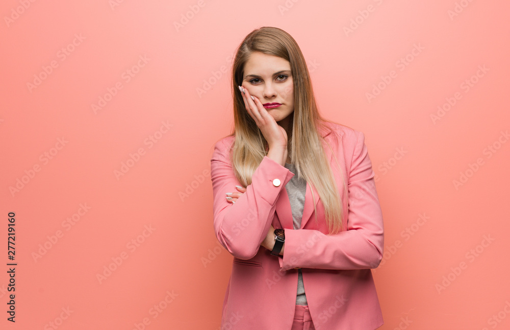 Young russian woman wearing pajama tired and very sleepy Young russian woman wearing pajama tired and very sleepy