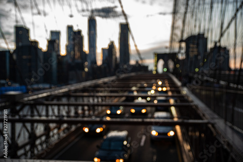New York cityscape background from Brooklyn Bridge