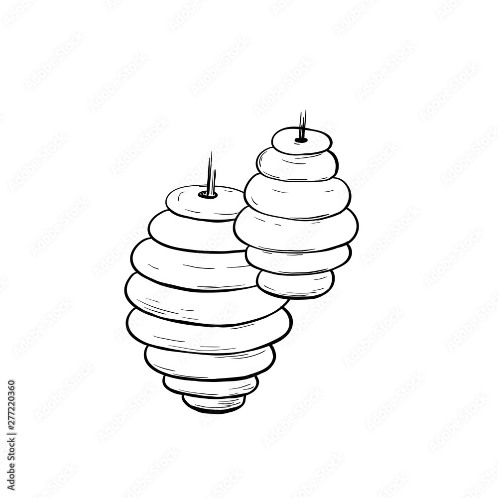 Honey Sketch Bee Hive Isolated Vector Illustration for Logo Design or Poster Honey Sketch Bee Hive Isolated Vector Illustration for Logo Design or Poster