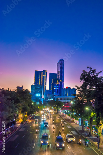 The city of Surabaya at dusk
