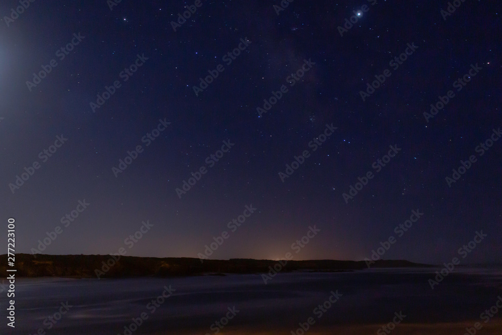 Night photography of the shore at Vila Nova de Milfontes, Portugal Night photography of the shore at Vila Nova de Milfontes, Portugal