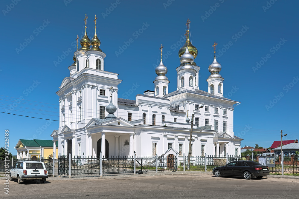 Resurrection Cathedral in Shuya, Ivanovo Oblast, Russia. The cathedral in neoclassical style was built in 1792-1798.