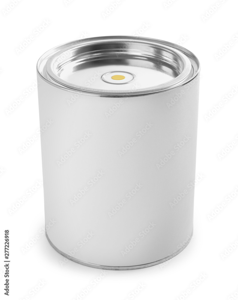 Closed blank can of paint isolated on white Closed blank can of paint isolated on white