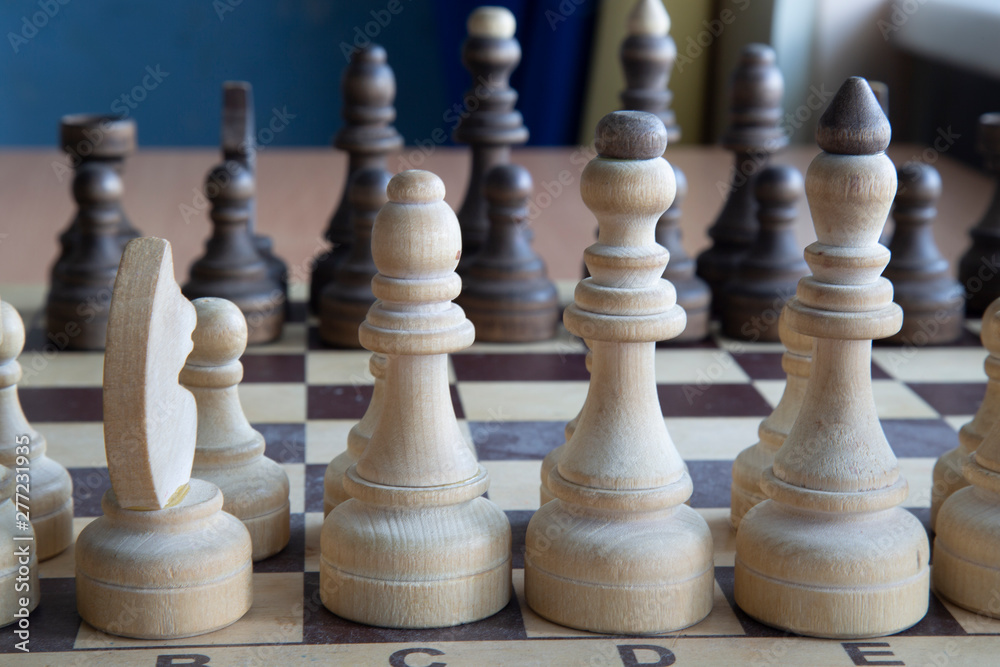 Chess and chessboard. A game of chess, a difficult position. Chess and chessboard. A game of chess, a difficult position.