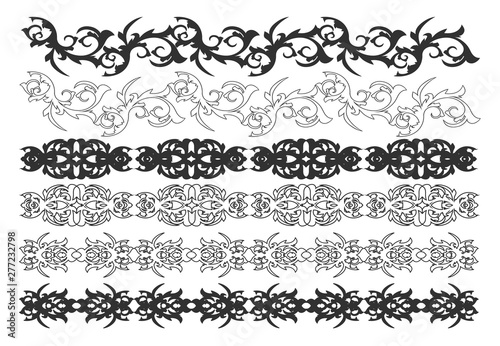 Set of decorative graphic elements. Vector illustration