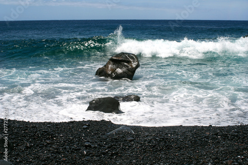 wave splashing at the beach of verodal, el Hierro photo