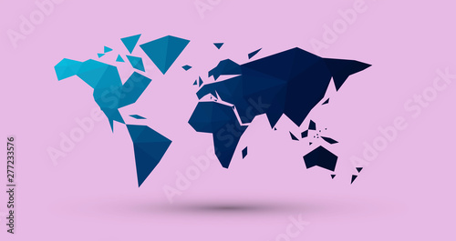 mondo, poligoni, informatica, mappa, pianeta