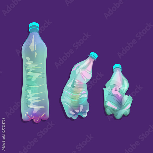 Household plastic trash. City pollution topic.