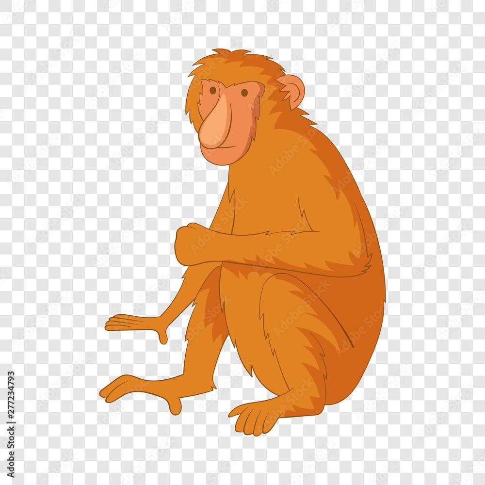 Proboscis monkey icon. Cartoon illustration of proboscis monkey vector ...
