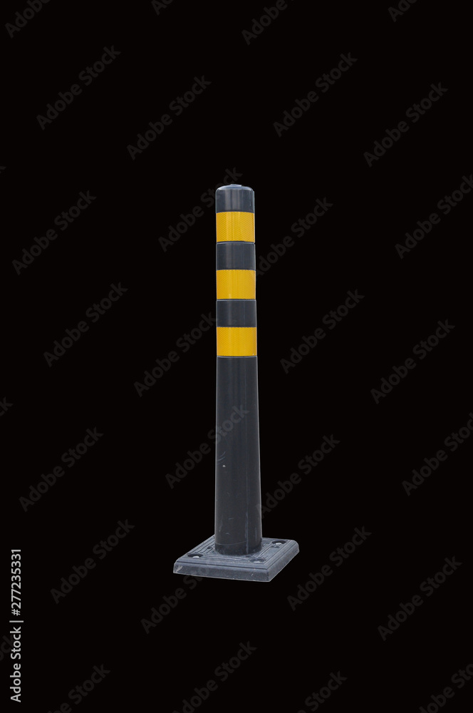 Road column, restriction of movement. Isolate black background Road column, restriction of movement. Isolate black background