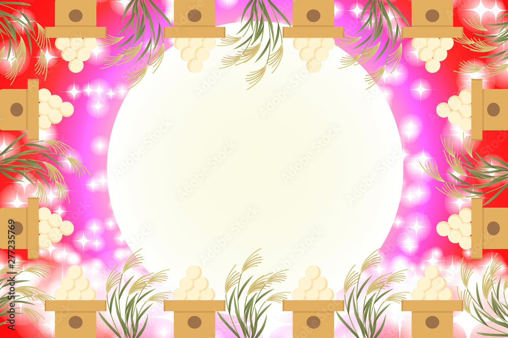Background Wallpaper Vector Illustration Design Image Japan China Asia Free Size 背景 壁紙 ベクター イラスト デザイン 無料 無料素材 バックグラウンド フリー素材 イメージ 和風素材 日本 お月見 十五夜 秋 満月 すすき 月夜 中秋の名月