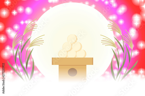 #Background #wallpaper #Vector #Illustration #design #image #Japan #china #Asia #free_size #背景 #壁紙 #ベクター #イラスト #デザイン #無料 #無料素材 #バックグラウンド #フリー素材 #イメージ #和風素材 #日本 お月見,十五夜,秋,満月,すすき,月夜,中秋の名月,かぐや姫,竹取物語