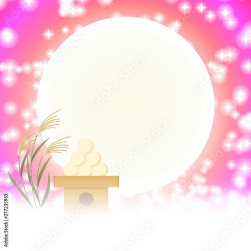 #Background #wallpaper #Vector #Illustration #design #image #Japan #china #Asia #free_size #背景 #壁紙 #ベクター #イラスト #デザイン #無料 #無料素材 #バックグラウンド #フリー素材 #イメージ #和風素材 #日本 お月見,十五夜,秋,満月,すすき,月夜,中秋の名月,かぐや姫,竹取物語