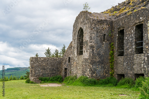 Photography The ruins of the iconic HellFire Club on Montpelier Hill in Dublin, Ireland, a very popular site for Irish walkers, a place of mystery and horror stories, on a summer day, side view