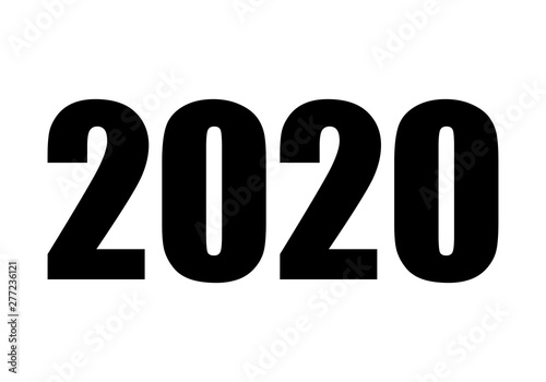 Año 2020 de color negro.