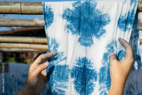 Process dye indigo fabric color.