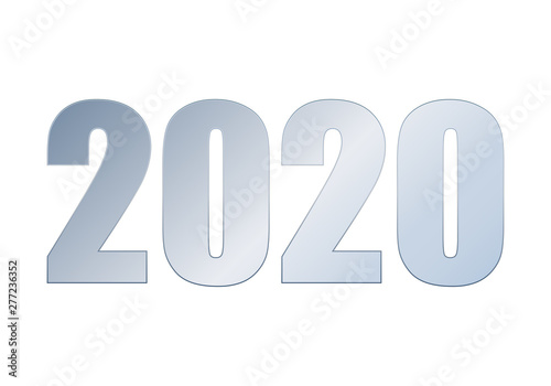 Año 2020 de color plateado.