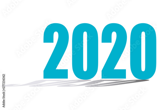 Año 2020 de color azul.