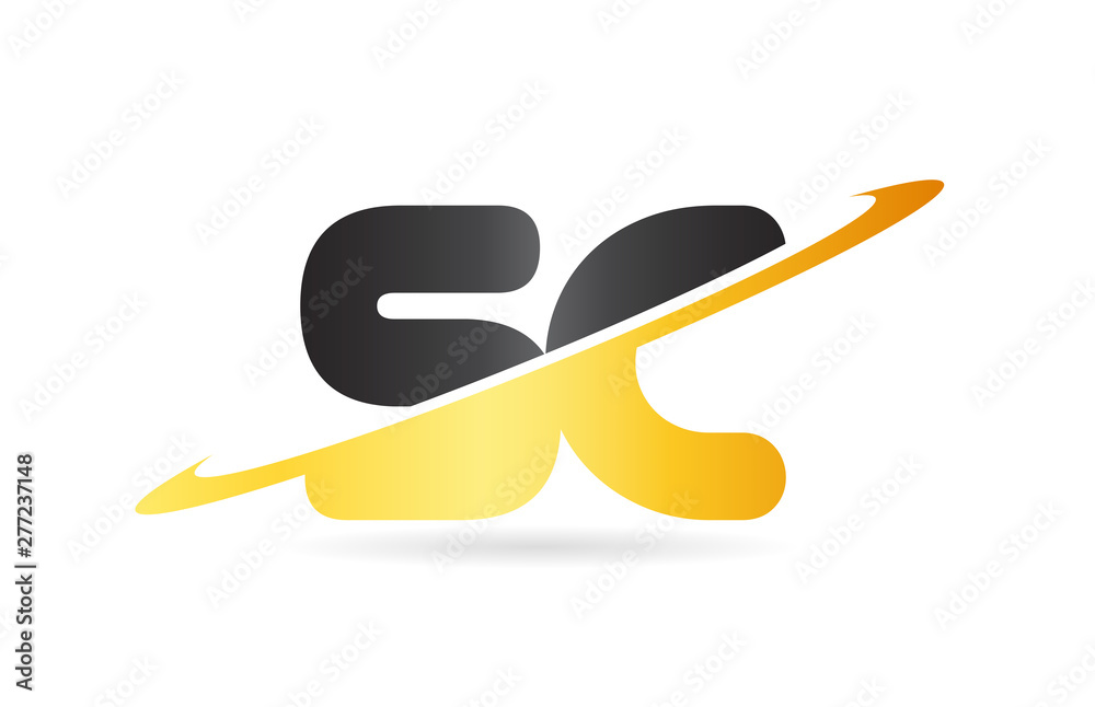 swoosh SC S C yellow black alphabet letter combination logo icon design swoosh SC S C yellow black alphabet letter combination logo icon design
