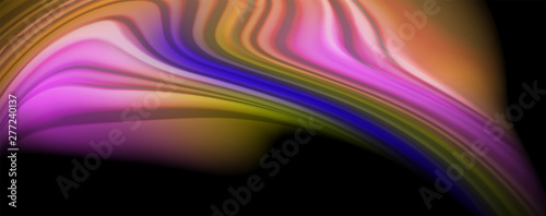 Fluid liquid color wave lines, glowing colorful light effect, abstract composition template. Geometric technology abstract pattern. Movement concept