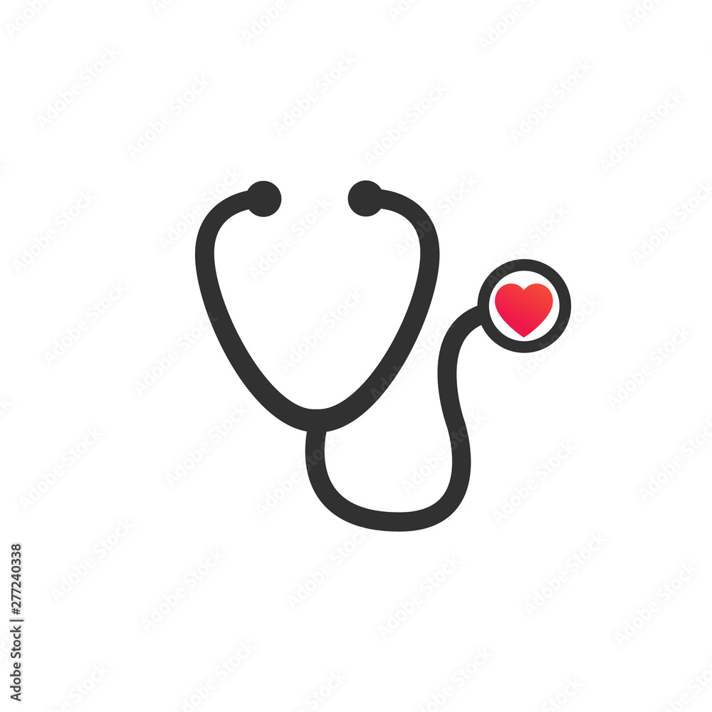 Medical and Health care concept represented by stethoscope and heart icon. Vector illustration isolated on white background Medical and Health care concept represented by stethoscope and heart icon. Vector illustration isolated on white background