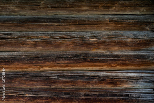 Wooden wall of logs texture background old