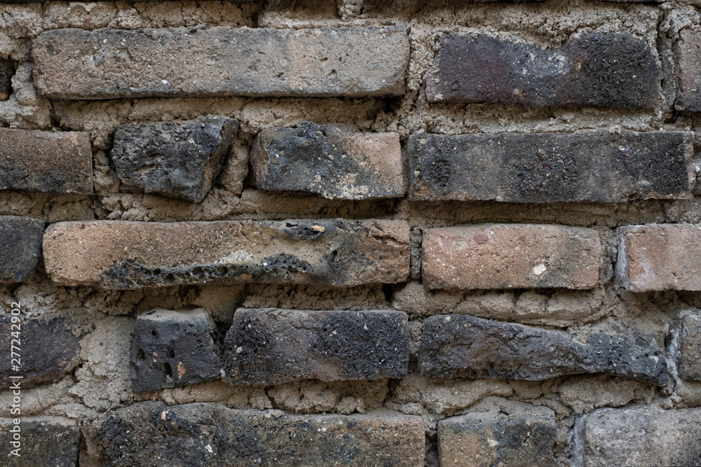 Obraz premium Dark dilapidated brick , large format