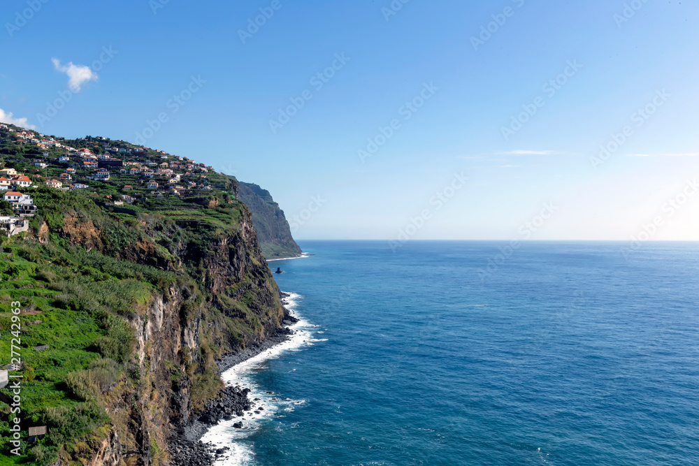 Cliff coast in Madeira, Portugal
