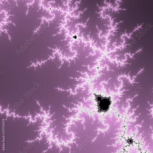 White, grey and pink mandelbrot fractal.