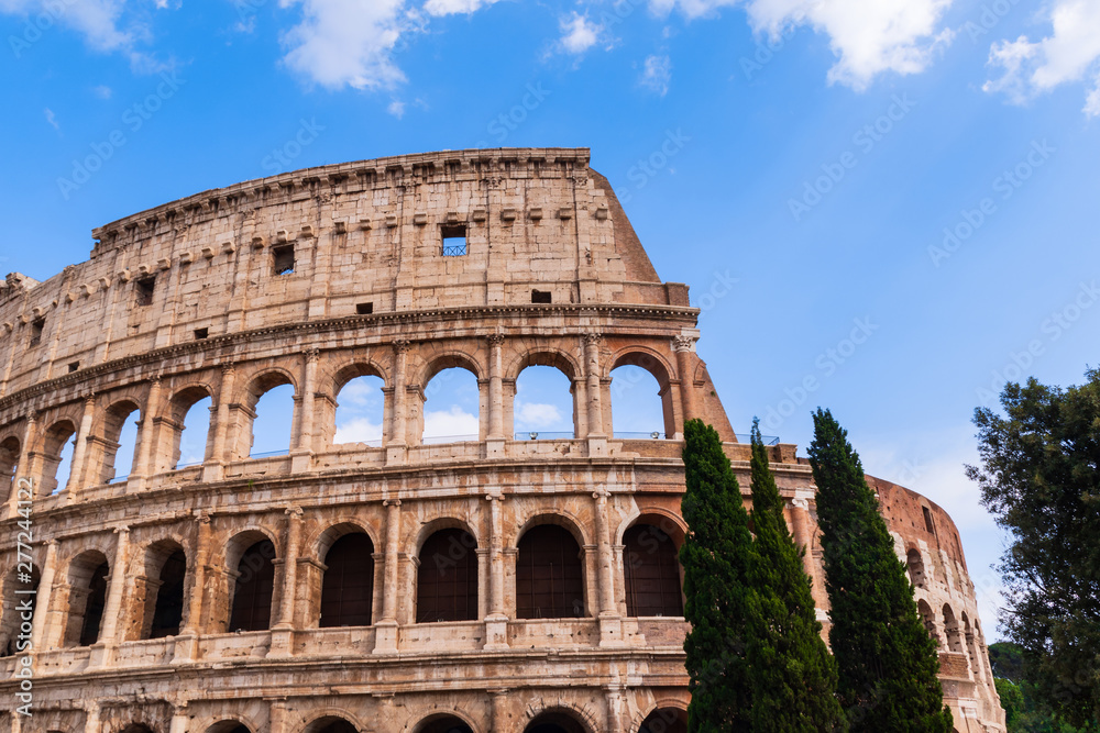 The Colosseum or Coliseum, also known as the Flavian Amphitheatre  in the centre of the city of Rome, Italy.
