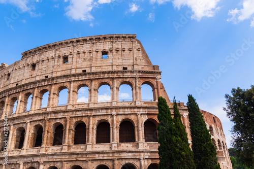 The Colosseum or Coliseum, also known as the Flavian Amphitheatre in the centre of the city of Rome, Italy.