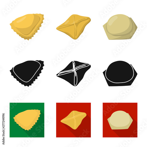 Vector illustration of products and cooking logo. Collection of products and appetizer vector icon for stock.