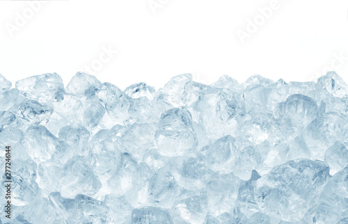 heap of crashed ice on white background