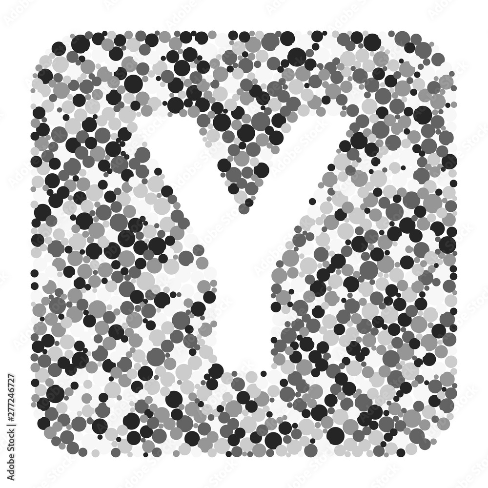 Y letter color distributed circles dots illustration
